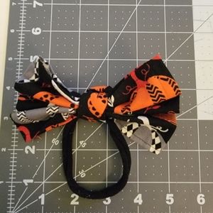 Halloween Pumpkin Nylon Hair Bow